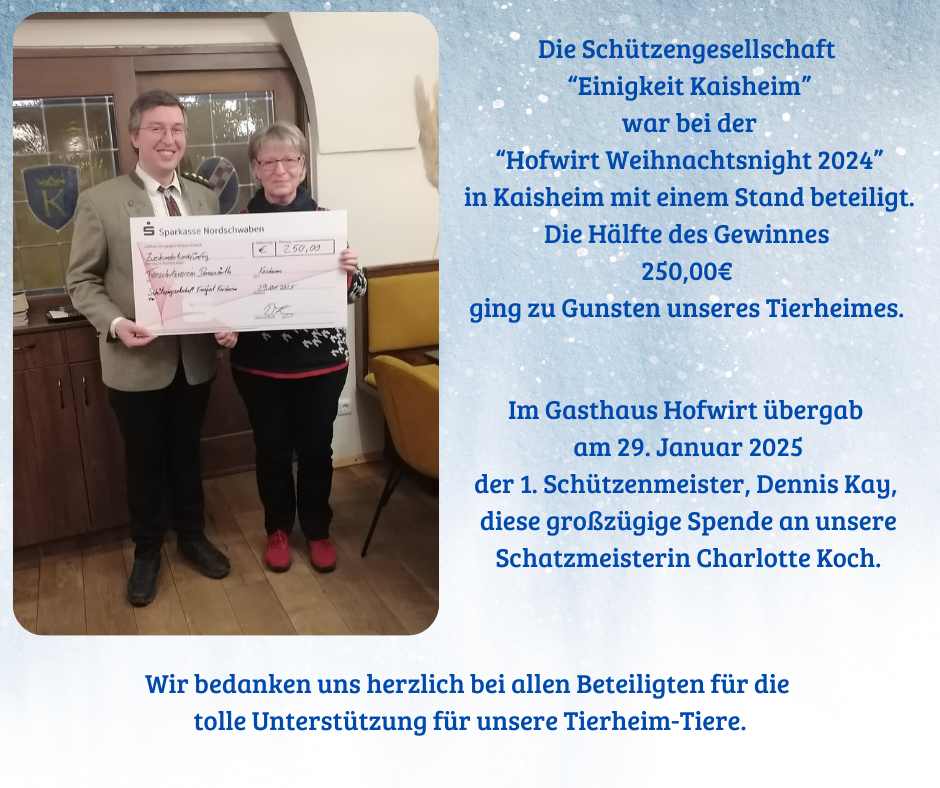 Spende der Schützengesellschaft Kaisheim