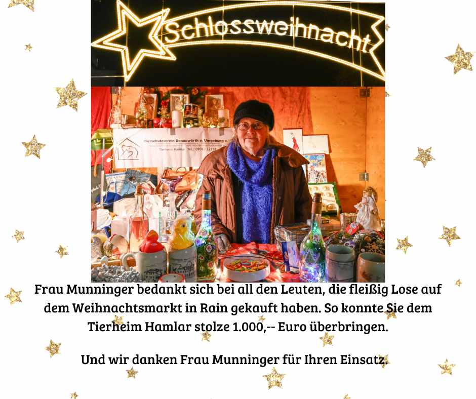 Vielen Dank von Frau Munninger an die Loskäufer