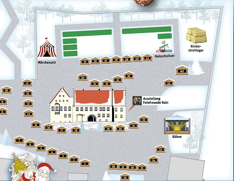 Plan von der Schlossweihnacht in Rain 2023